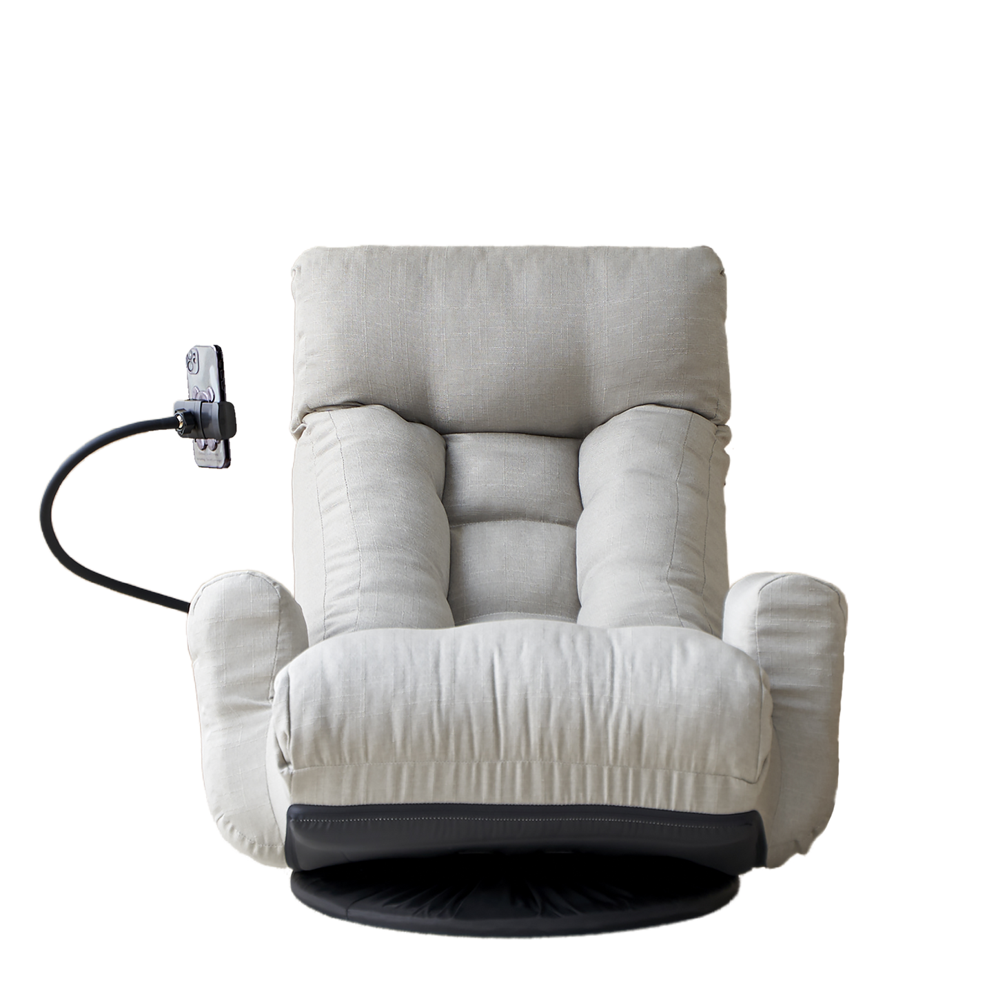 Adjustable Greay Swivel Lounge Chair with 360-Degree Rotating Seat and Headrest Support, Leisure Chair Deck Chair - Game Chair for Living Room