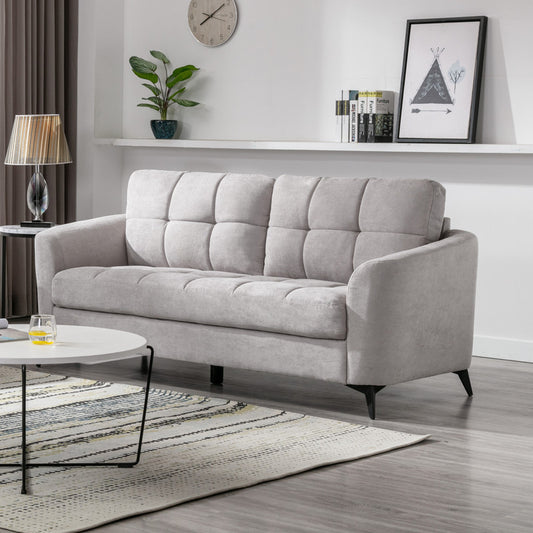 Callie 79' Light Gray Woven Fabric Sofa