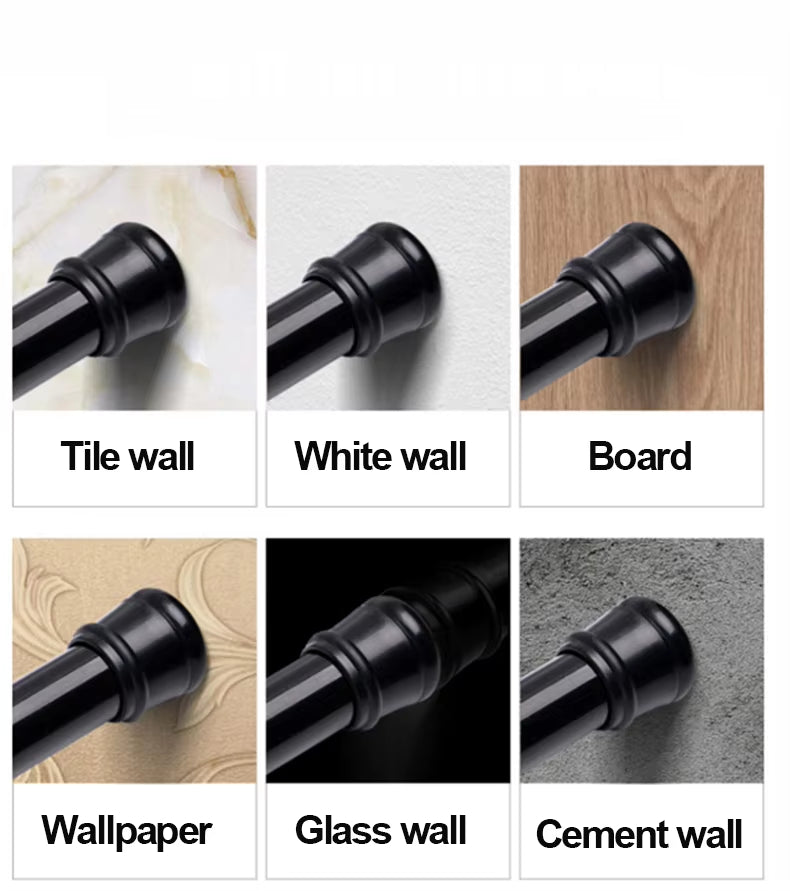 Wholesale Factory Produce Aluminum Metal Bathroom Telescopic Shower Curtain Rod Eco-friendly