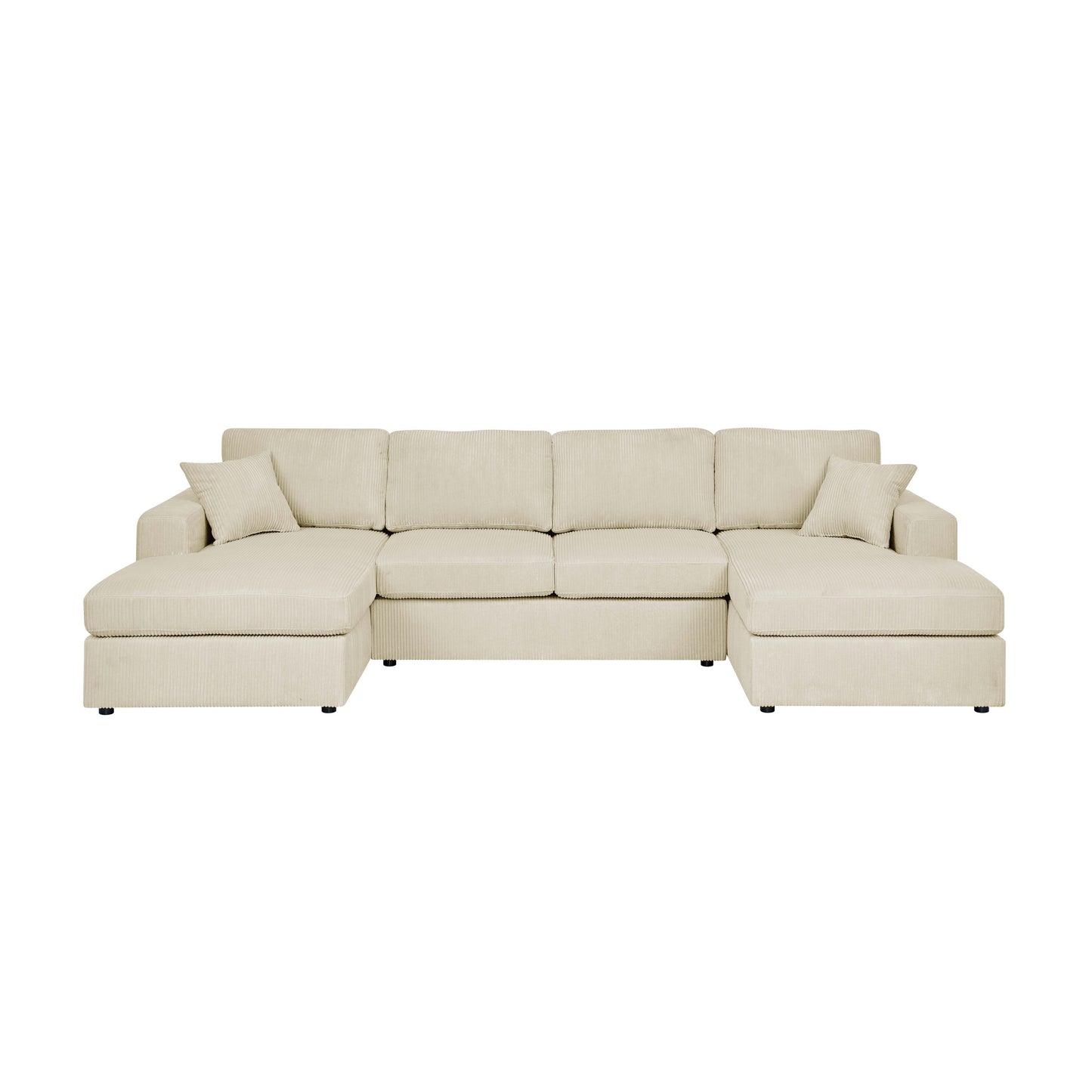 3 - Piece Corduroy Double-Chaise Sectional