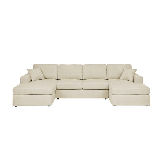 3 - Piece Corduroy Double-Chaise Sectional