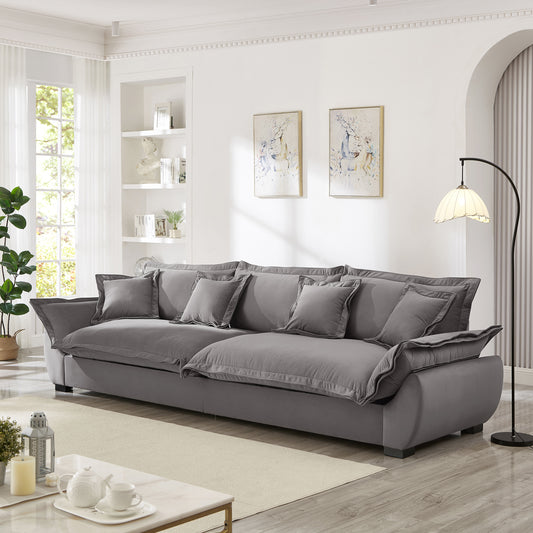 Modular Sectional Sofa, Sailing Design Sofa with Storage, Removable Backrest, Modern Deep Seat Sofa with Throw Pillows for Living Room Bedroom Apartment,Gray