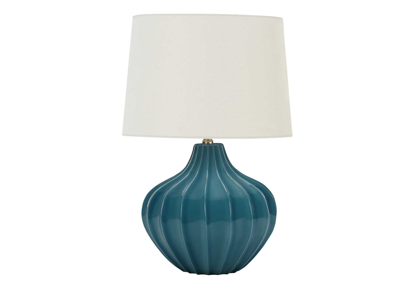 Lighting, 24'h, Table Lamp, Blue Ceramic, Ivory / Cream Shade, Transitional