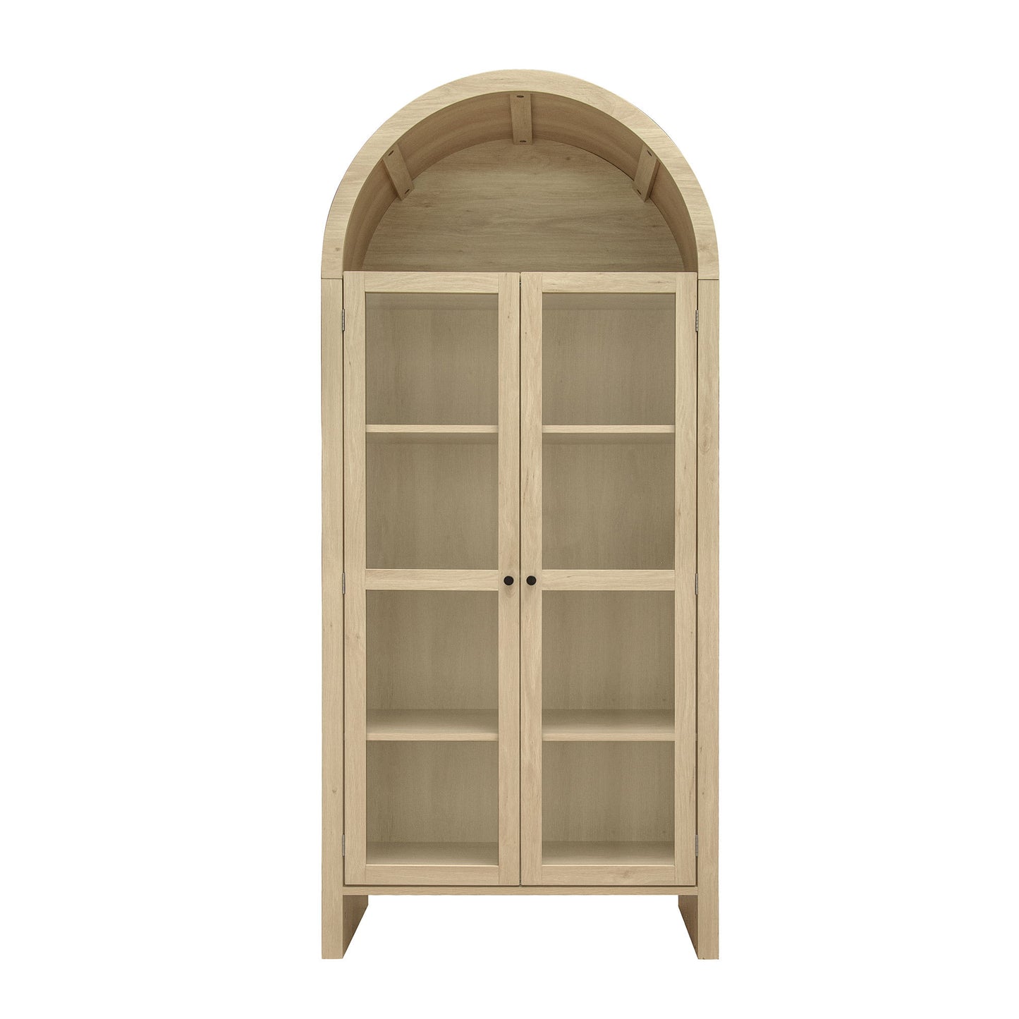 70.28' Tall Arched Kitchen Pantry, Modern Farmhouse Wood Kitchen Storage Cabinets, Arched Storage Display Cabinet with Adjustable Shelves, Versatile Cupboard for Kitchen, Dining Room, Living Room