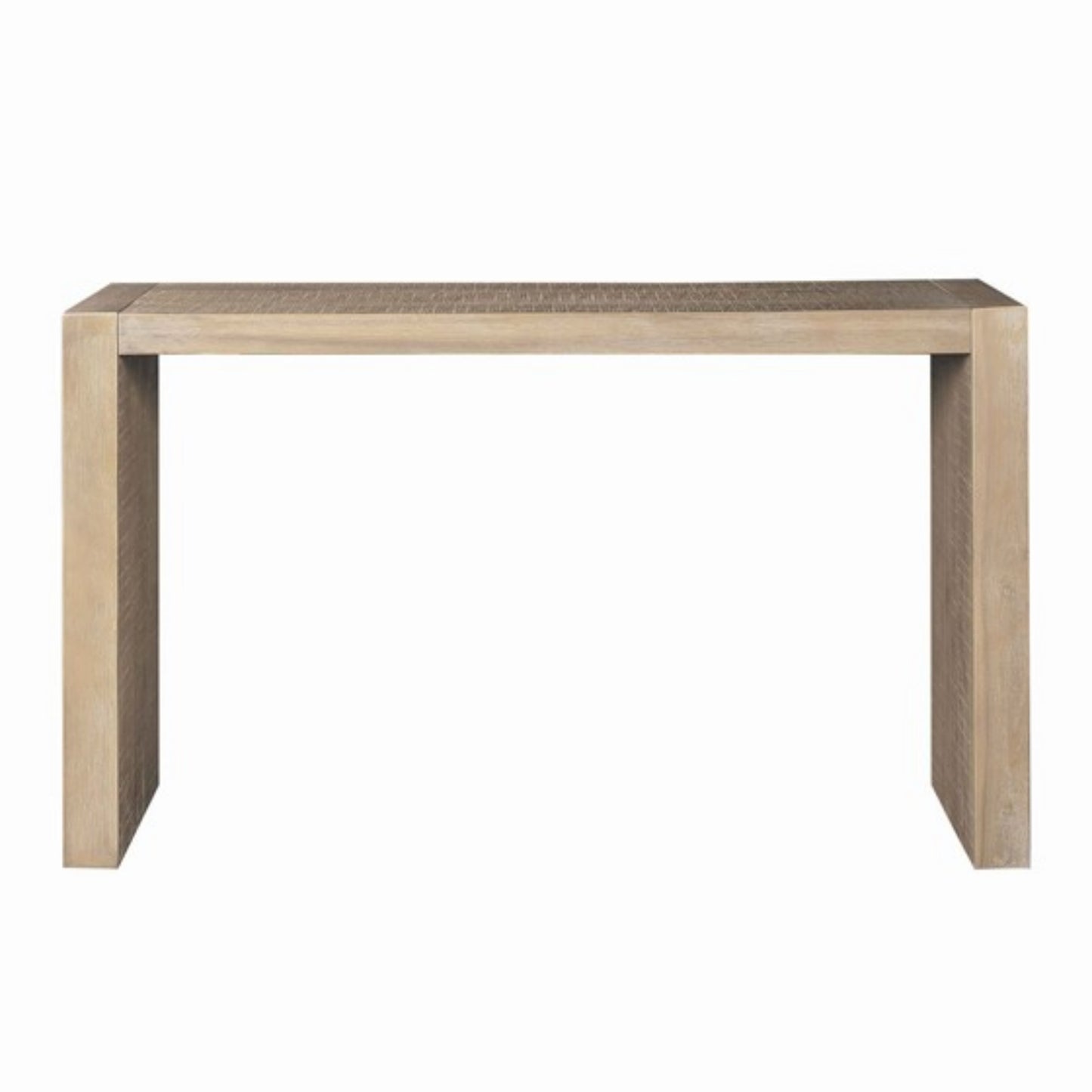 Modern Console Table with Solid Wood Construction in Reclaimed Wheat Finish