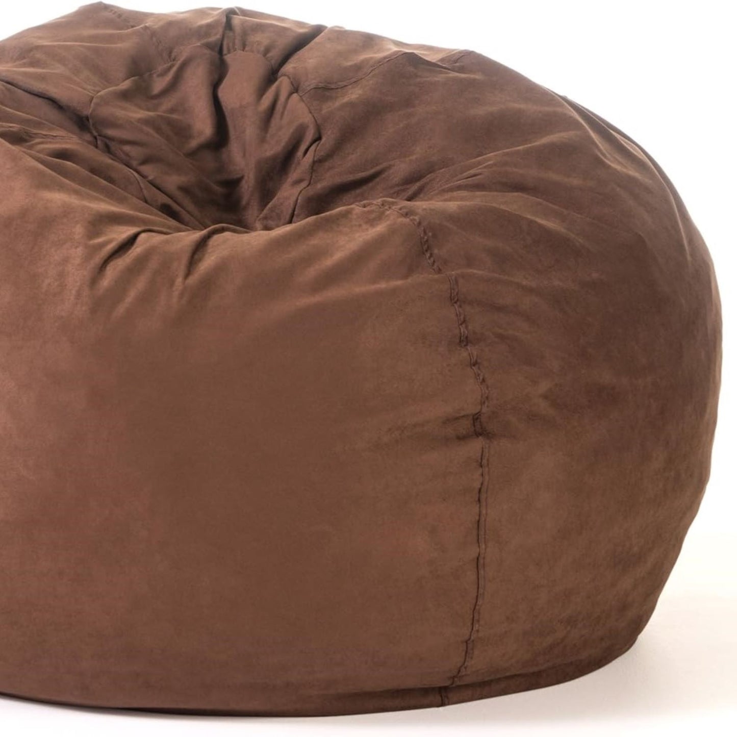 Comfortable High-Density Shredded Foam Bean Bag Chair with Removable Microsuede Cover, French Roast, 5-Foot