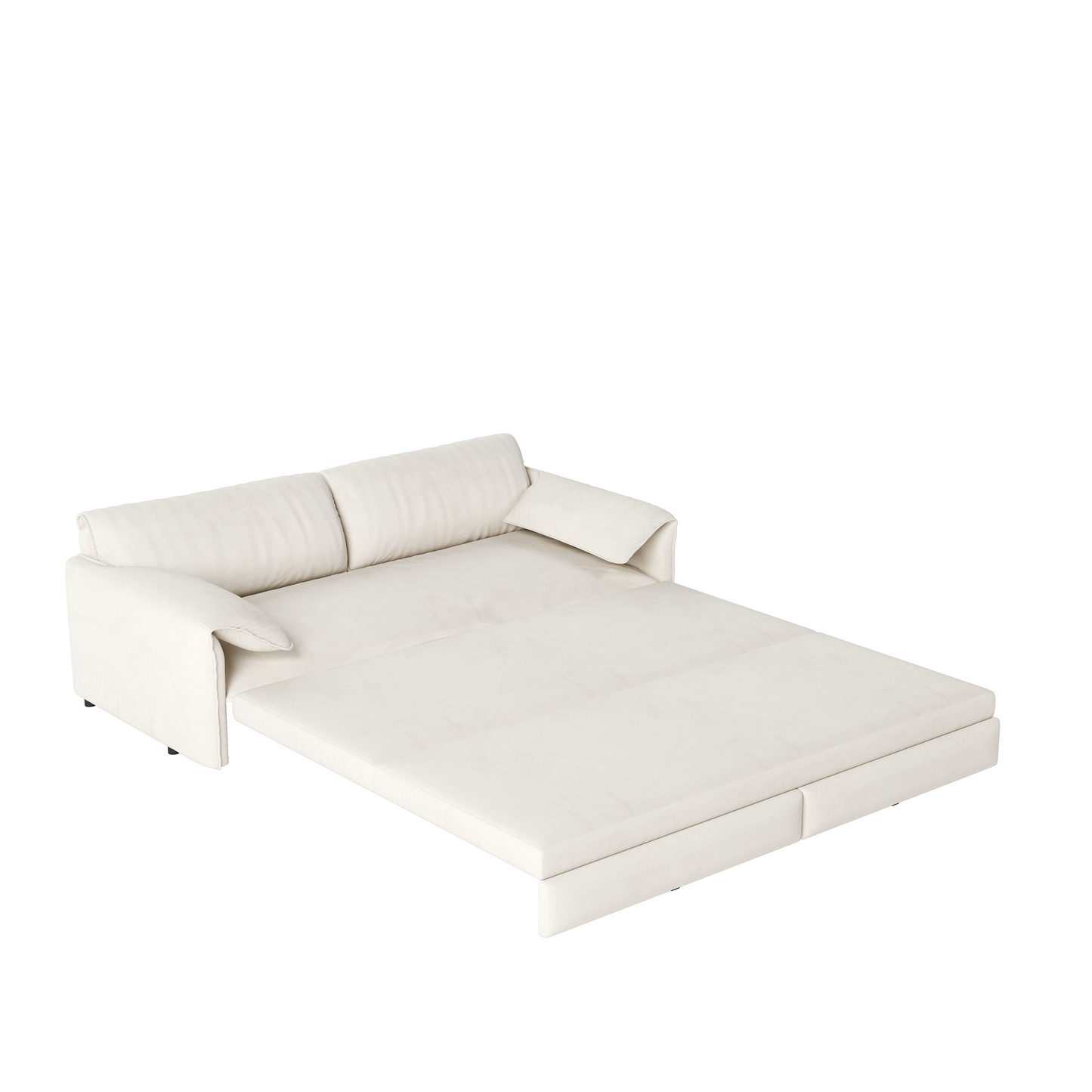 66 ' Queen Pull Out Sofa Bed, 3-in-1 Convertible Sleeper Sofa with Side Storage,Multi-Functional Velvet Loveseat Bed for Living Room,Bedroom,Apartment,Office