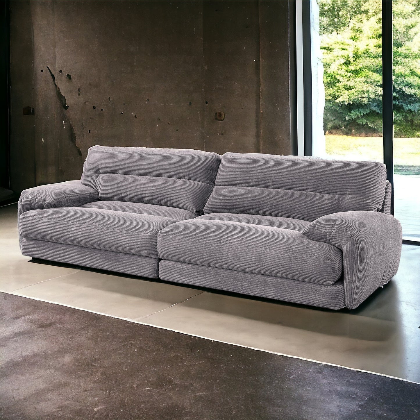 Cadenza Gray Corduroy Sofa