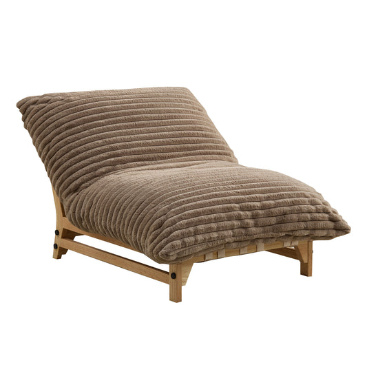 Accent  Armless Lazy Sofa, Casual Single Sofa, Corduroy Fabric, For Living Room And Bedroom , With Backrest, Single Seat, LIGHT BROWN
