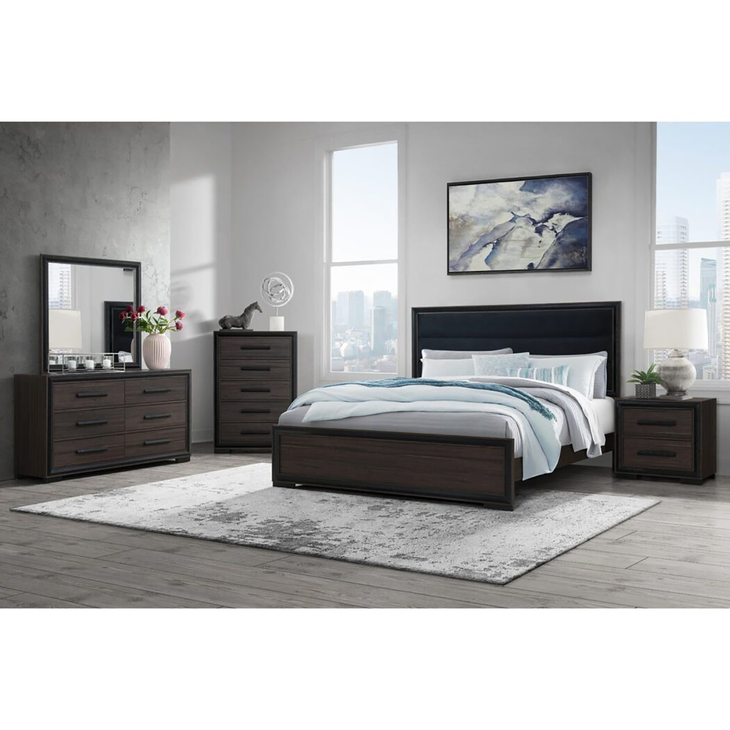 ADELAIDE BROWN 5PC. QUEEN BEDROOM SET