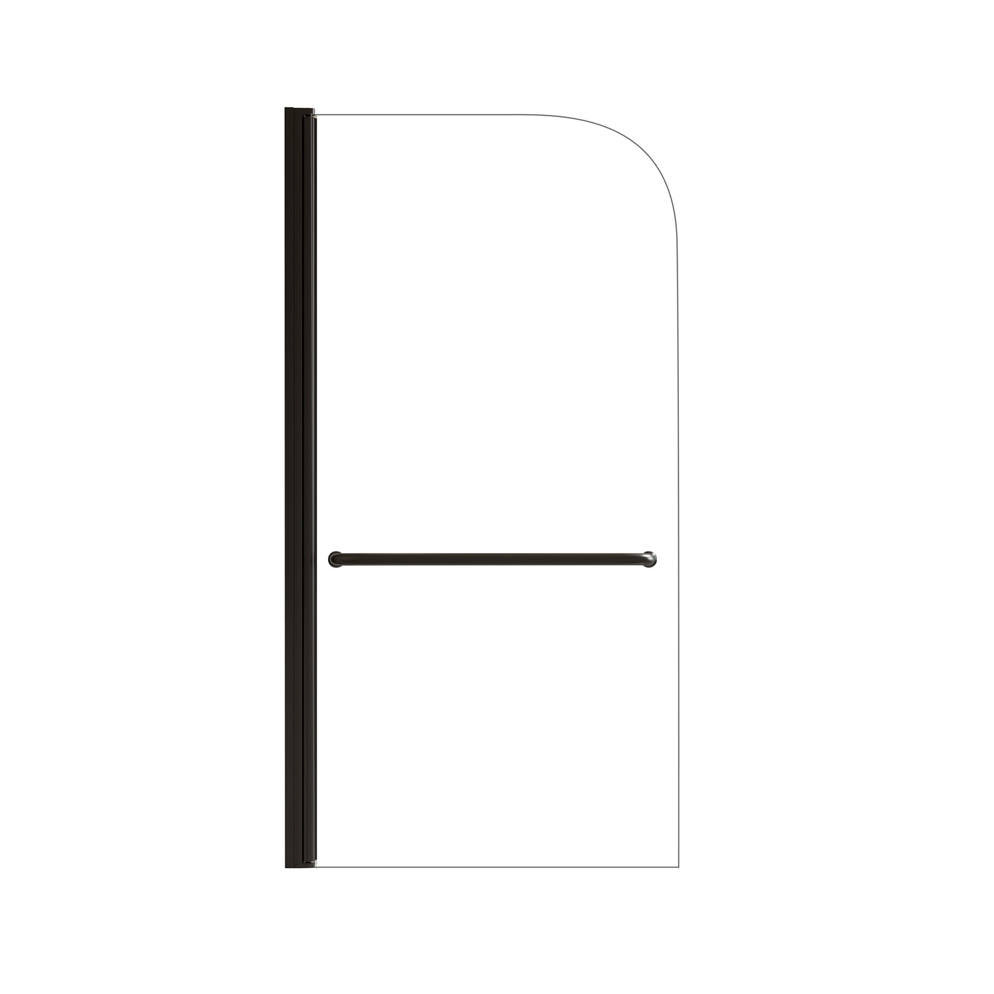 Matte Black Aluminum Alloy Bathtub Shower Door with 6mm Tempered Glass, 30in W x 58in H