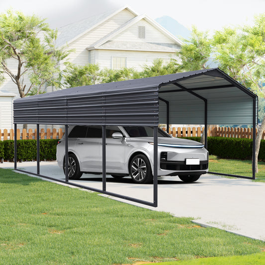 12x20 FT Metal Carport,Heavy Duty Canopy Galvanized Steel Outdoor Garage for Snow,Waterproof Car Shelter,439 ibs