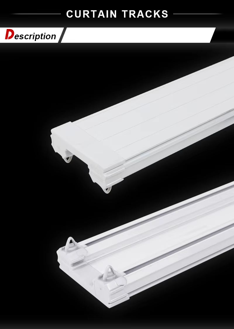 Wholesale Customized PVC Double Curtain Track Factory Price Curtain Poles Tracks & Accessories