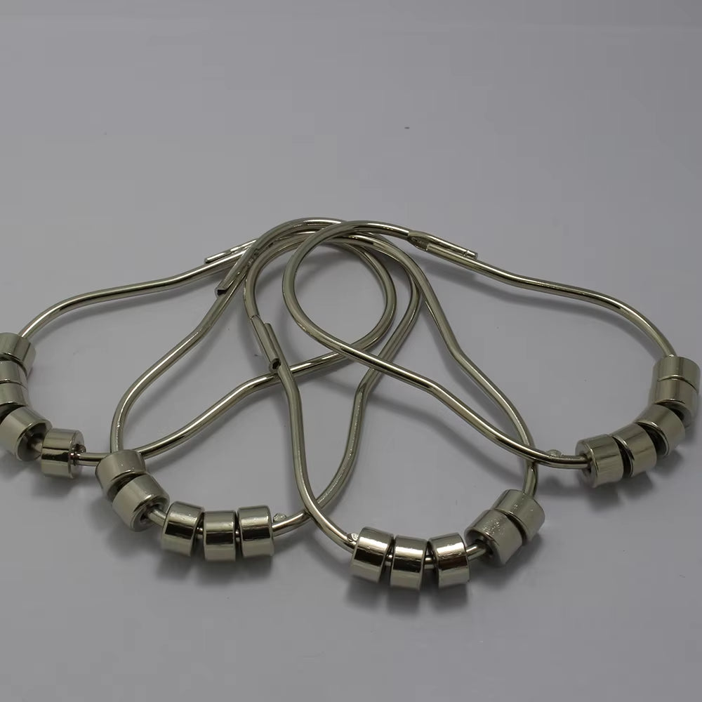Metal 201 Stainless Steel Rust Resistant Plating Nickel Black Shower Curtain Hooks Rings