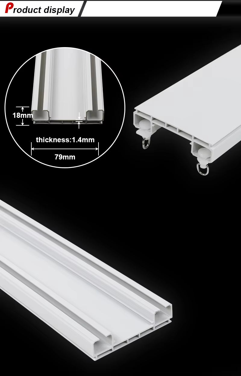 Plastic PVC Hospital Project Double Curtain Rail Indoors Curtain Rail Window Curtain Track