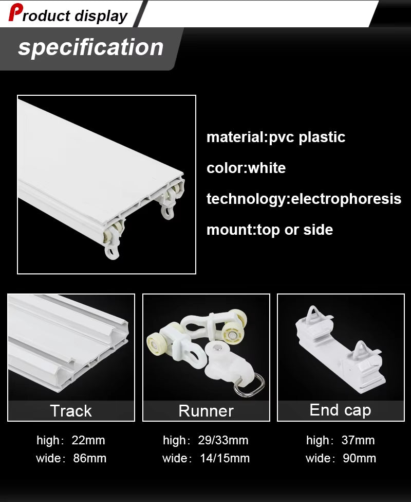 Wholesale Customized PVC Double Curtain Track Factory Price Curtain Poles Tracks & Accessories