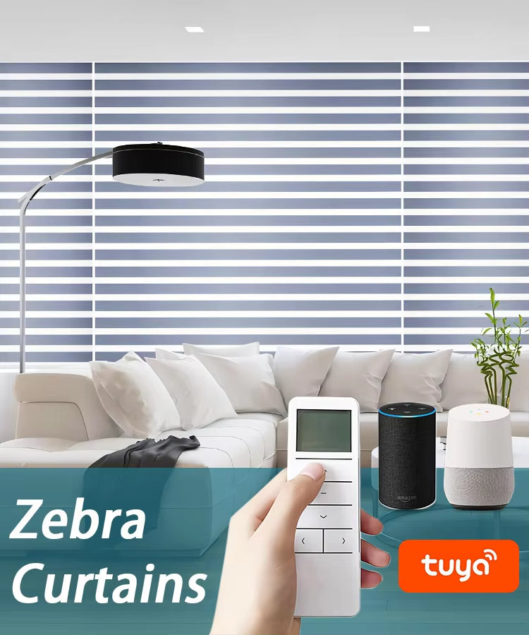 zebra Roller Shade Electric Remote Motorized zebra Blinds for Window