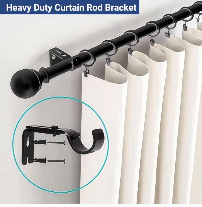 Metal Curtain Rod Bracket Brass Curtain Rod Holder Adjustable Curtain Rod Accessories Bracket Double