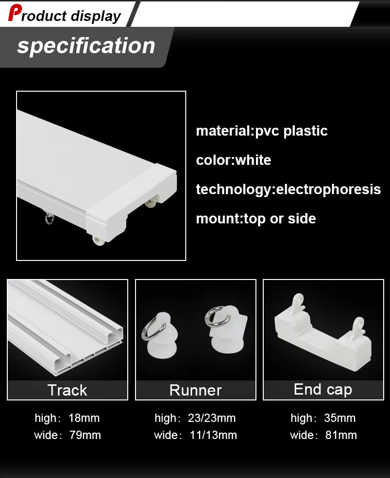 Plastic PVC Hospital Project Double Curtain Rail Indoors Curtain Rail Window Curtain Track