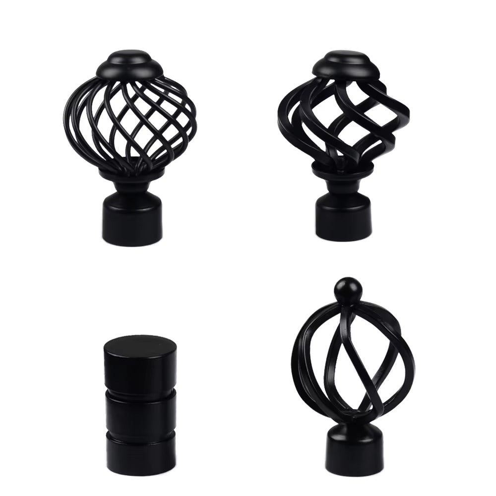 European Style Decorative Finials Decora New Arrivals Luxury Drapery Finials Metal Iron Curtain Rod Finials