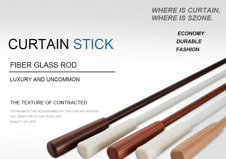 Hot Sale Factory Manufacture Fiberglass Curtain Stick Curtain Wand Pull Curtain Stick