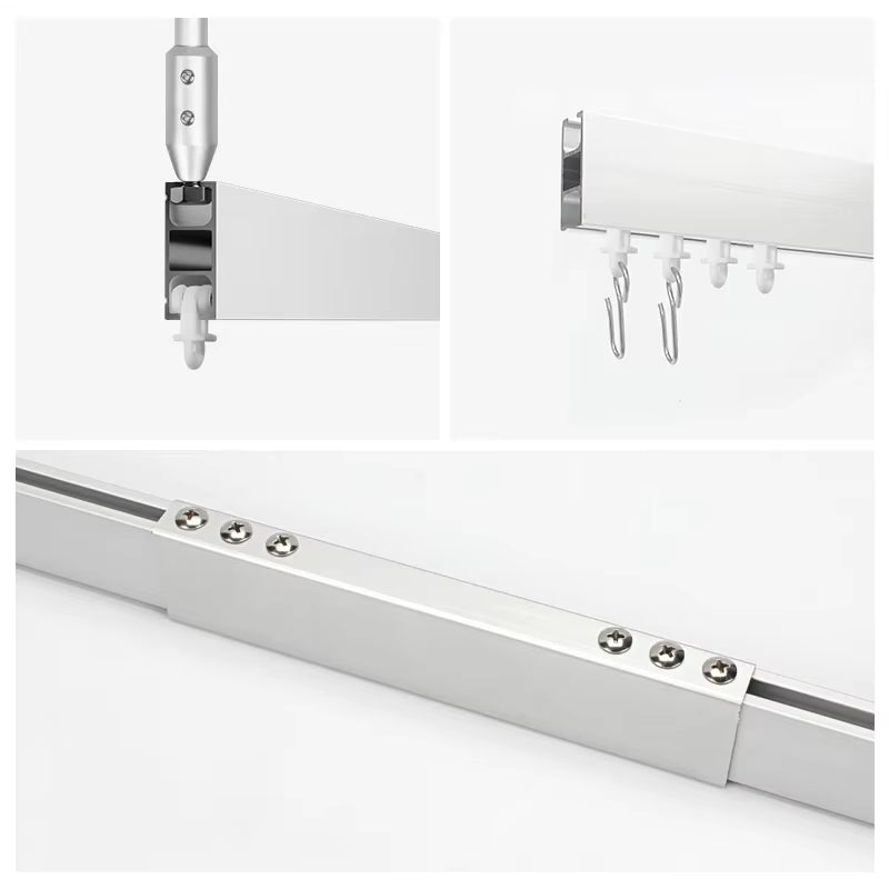 Modern Industrial Style Hospital Curtain Track Smart Curved Aluminium Alloy with Hook Accessories for Home Bathroom
