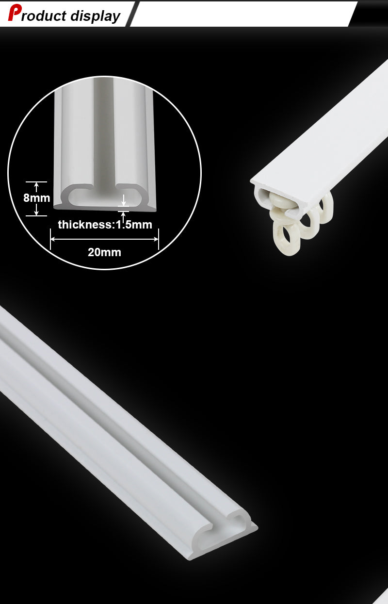 Plastic Curtain Track Ceiling Mounted Double Curtain Rail
