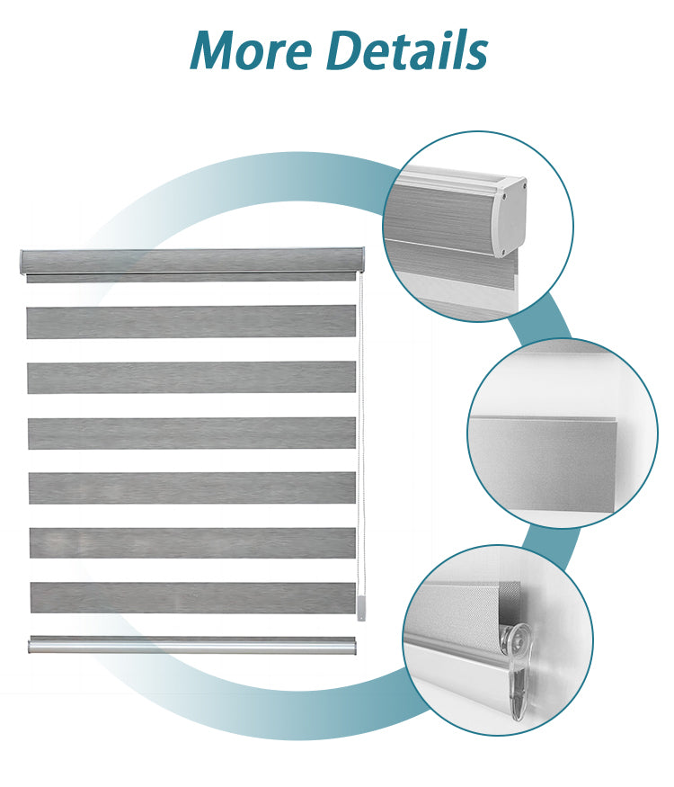 Modern Manual Day and Night zebra Aluminum Window Blackout Roller Roman Blinds Shades