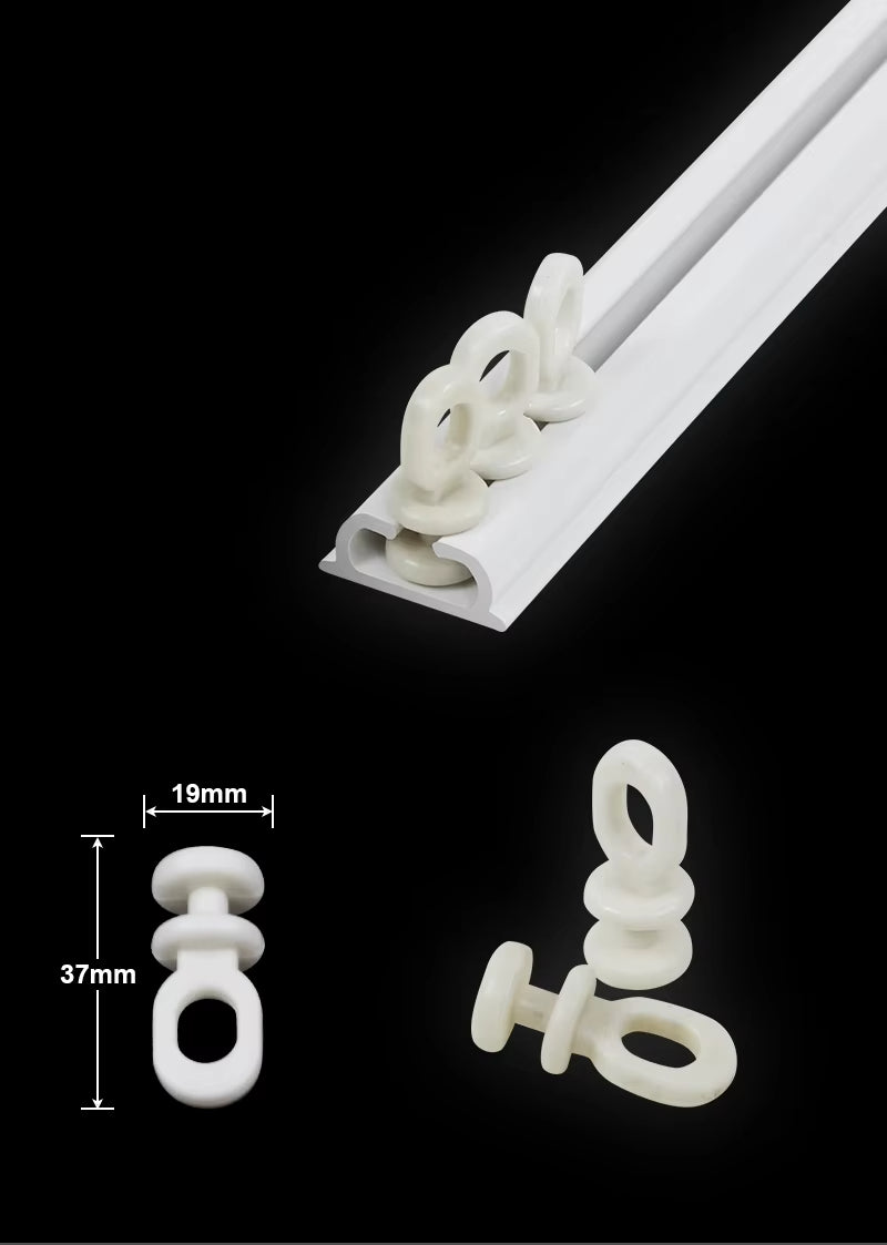 Cortinas Lutron Wall Ceiling Mount Ripple Fold Curtain Track with Full Plastic Gliding Runners PVC Modern Hotels Electrophoresis