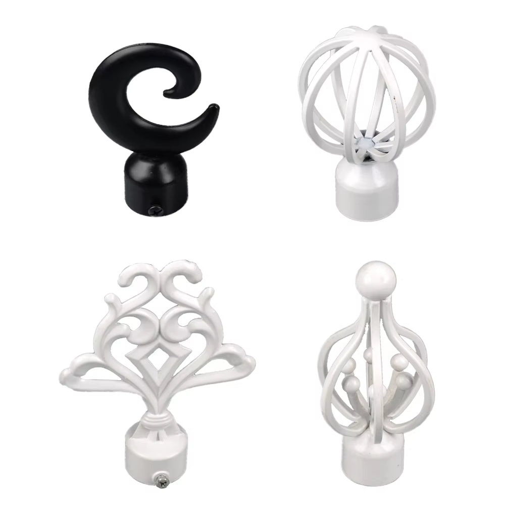 European Style Decorative Finials Decora New Arrivals Luxury Drapery Finials Metal Iron Curtain Rod Finials