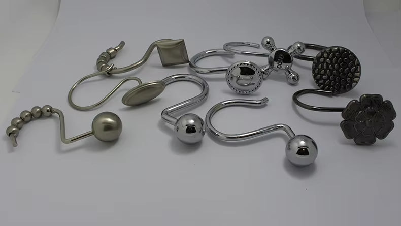 Metal 201 Stainless Steel Rust Resistant Plating Nickel Black Shower Curtain Hooks Rings
