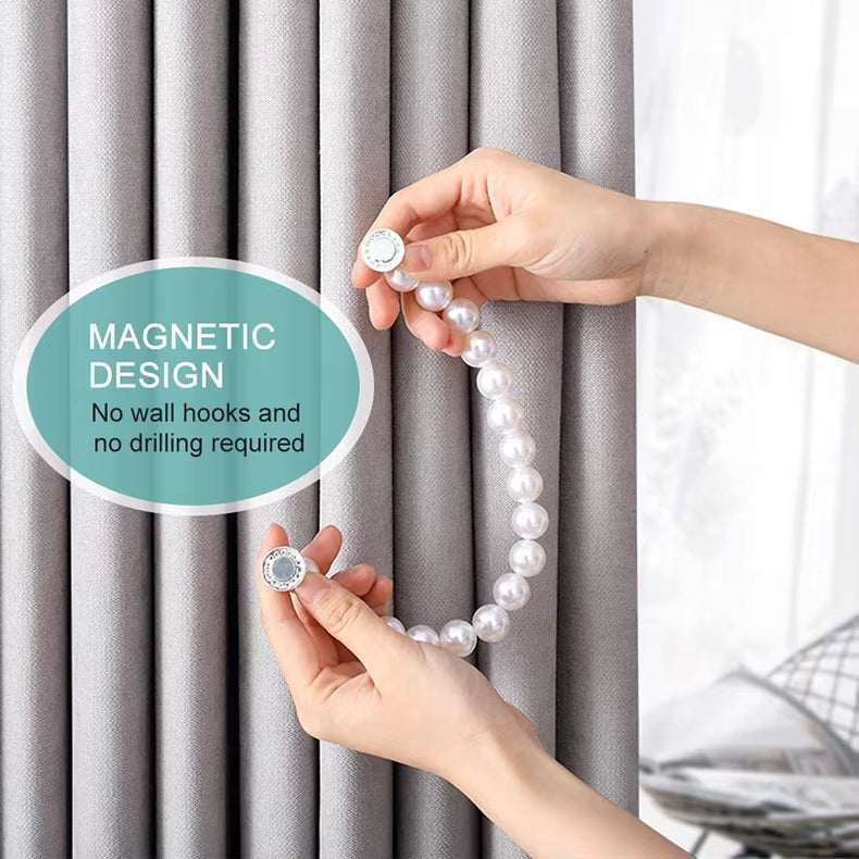 Antique White Decoration Magnetic Pearl Curtain Tie Holder Accessories for Curtains