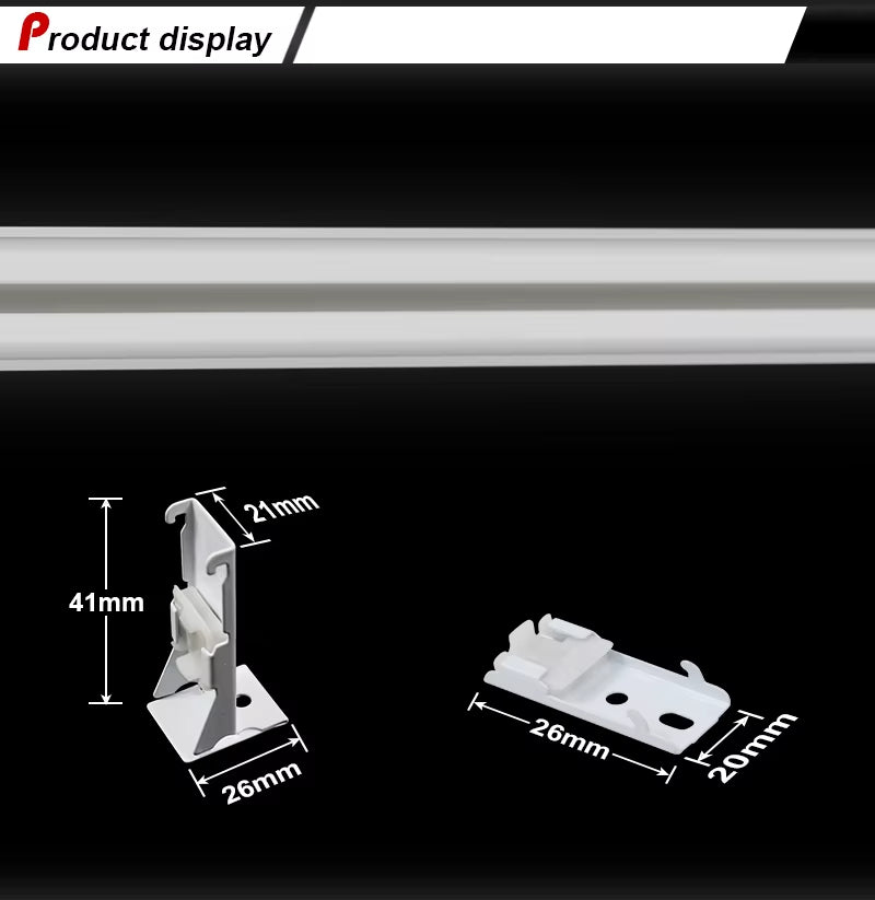 Cortinas Lutron Wall Ceiling Mount Ripple Fold Curtain Track with Full Plastic Gliding Runners PVC Modern Hotels Electrophoresis