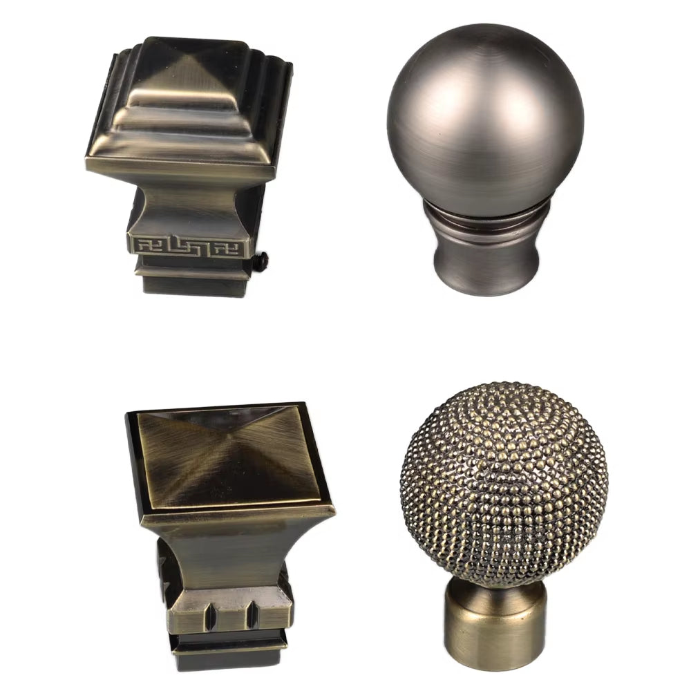European Style Decorative Finials Decora New Arrivals Luxury Drapery Finials Metal Iron Curtain Rod Finials