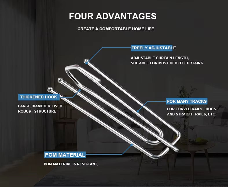 Hot Selling Fork Electroplating Four Claw Hooks Thicken Shower Curtain Hooks Accessories