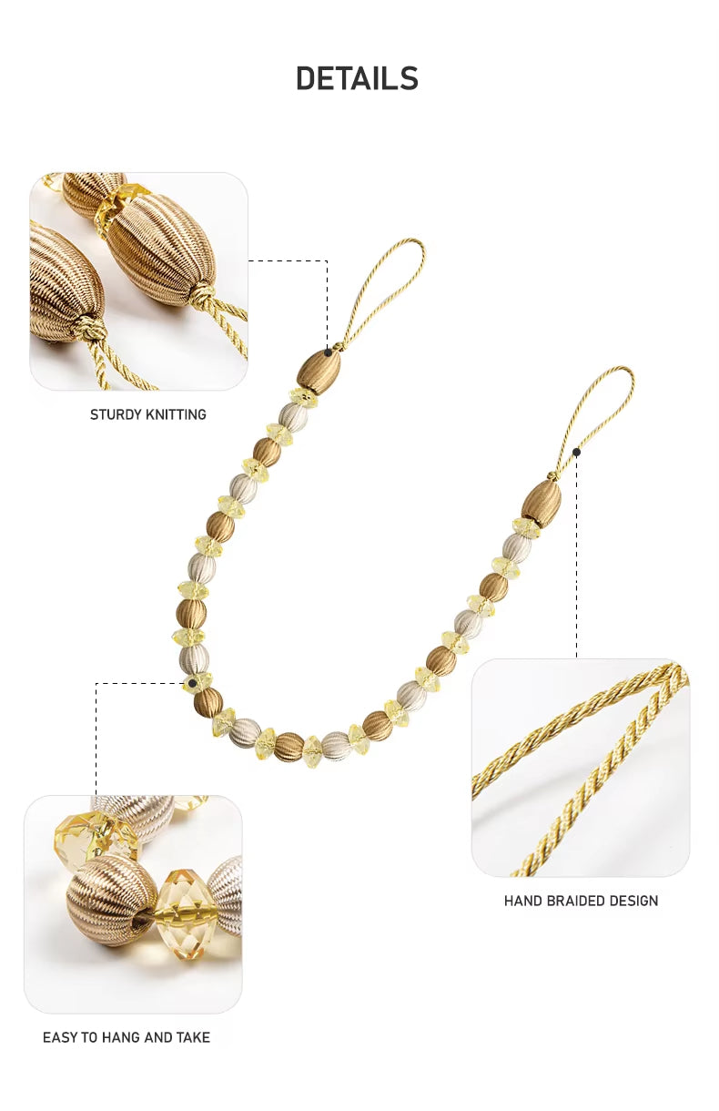 New Style Living Room Decoration 2 Pieces Acrylic Curtain Tie Back Accessories Luxury