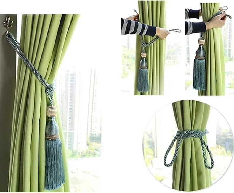 Braided Curtain Tieback for Drape Window Curtain Tassel Tiebacks for Curtains
