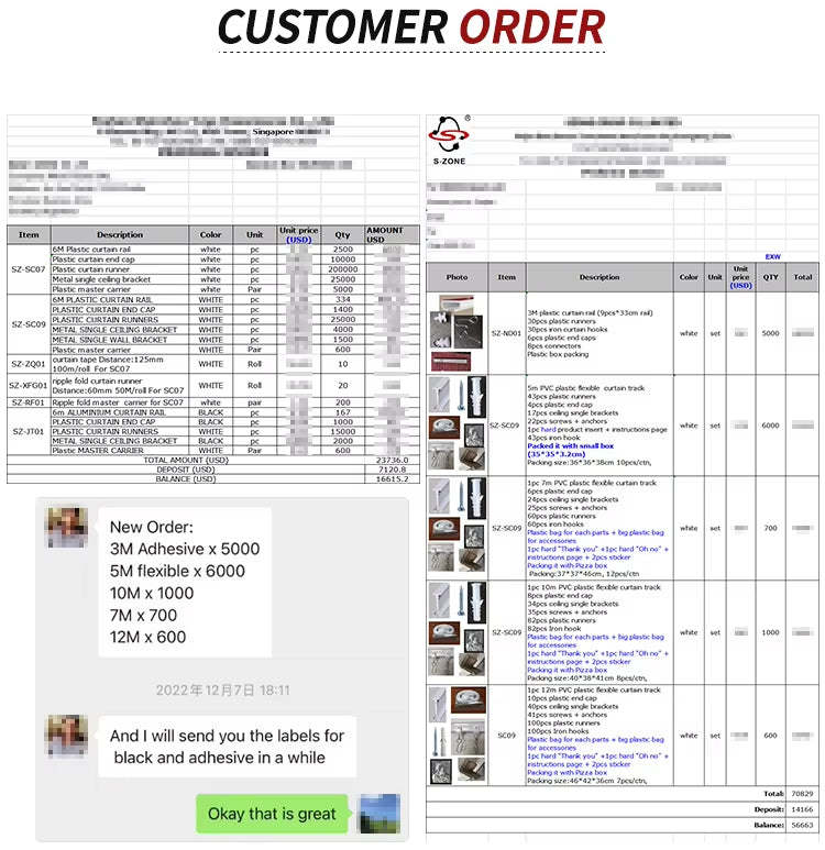 3m White Automatic Motorized Curtain Rods Set System with Accessories in Stock