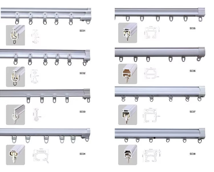 Balcony Curved Bendable Soft Curtain Wave Rails Track Cortinas Plastic Customized PVC Free Single White Traditional 1.3m