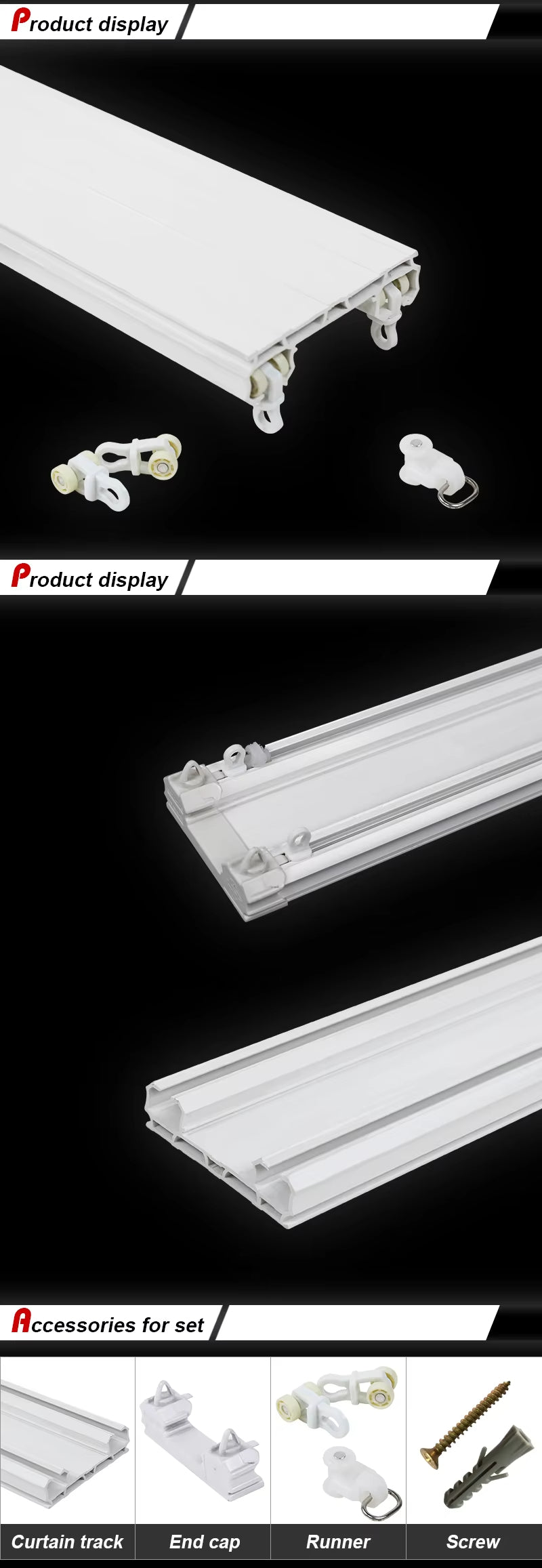 Wholesale Customized PVC Double Curtain Track Factory Price Curtain Poles Tracks & Accessories