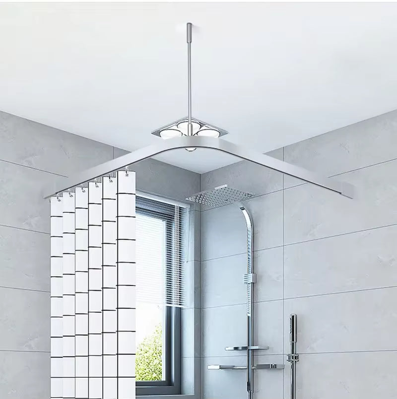 Modern Industrial Style Hospital Curtain Track Smart Curved Aluminium Alloy with Hook Accessories for Home Bathroom