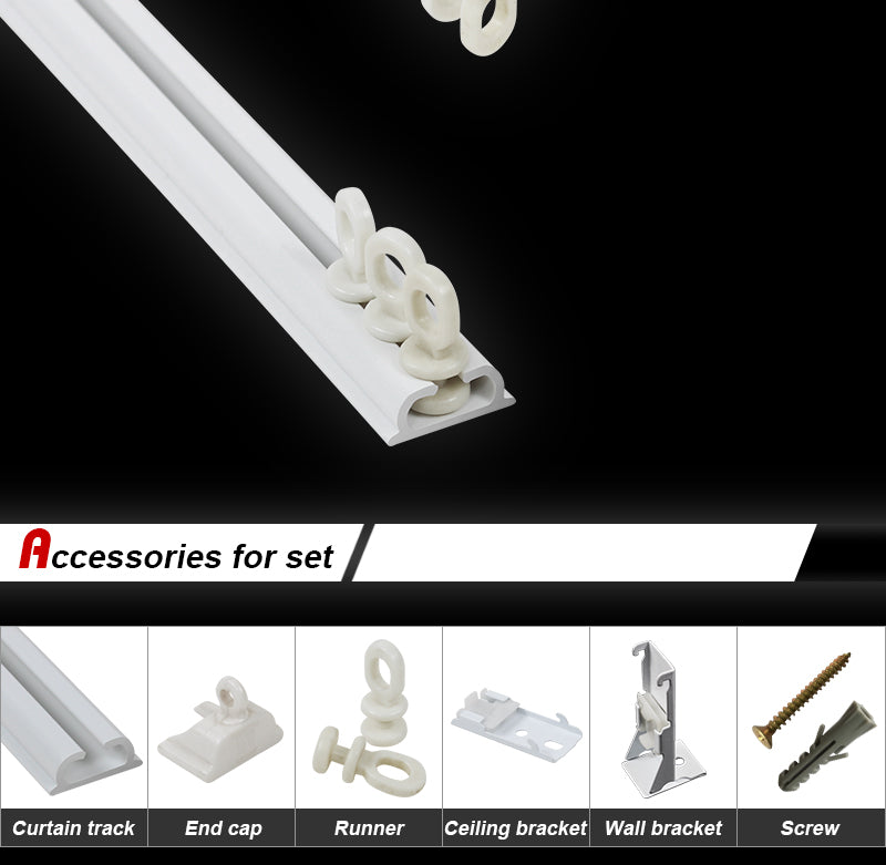 Plastic Curtain Track Ceiling Mounted Double Curtain Rail