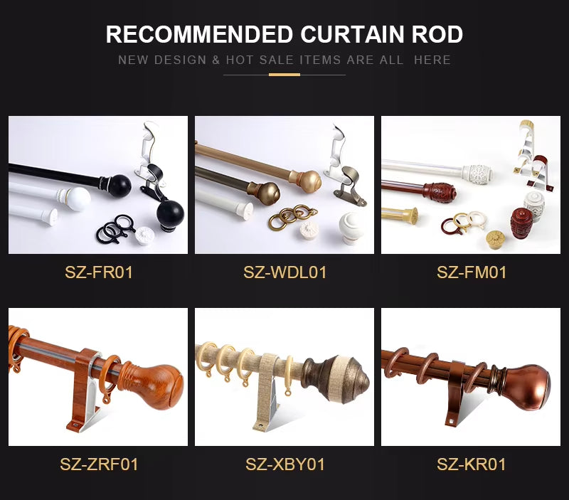 Double Curtain Pole Window Pipe Decorative Aluminum Curtain Rod Sets for Home Decor