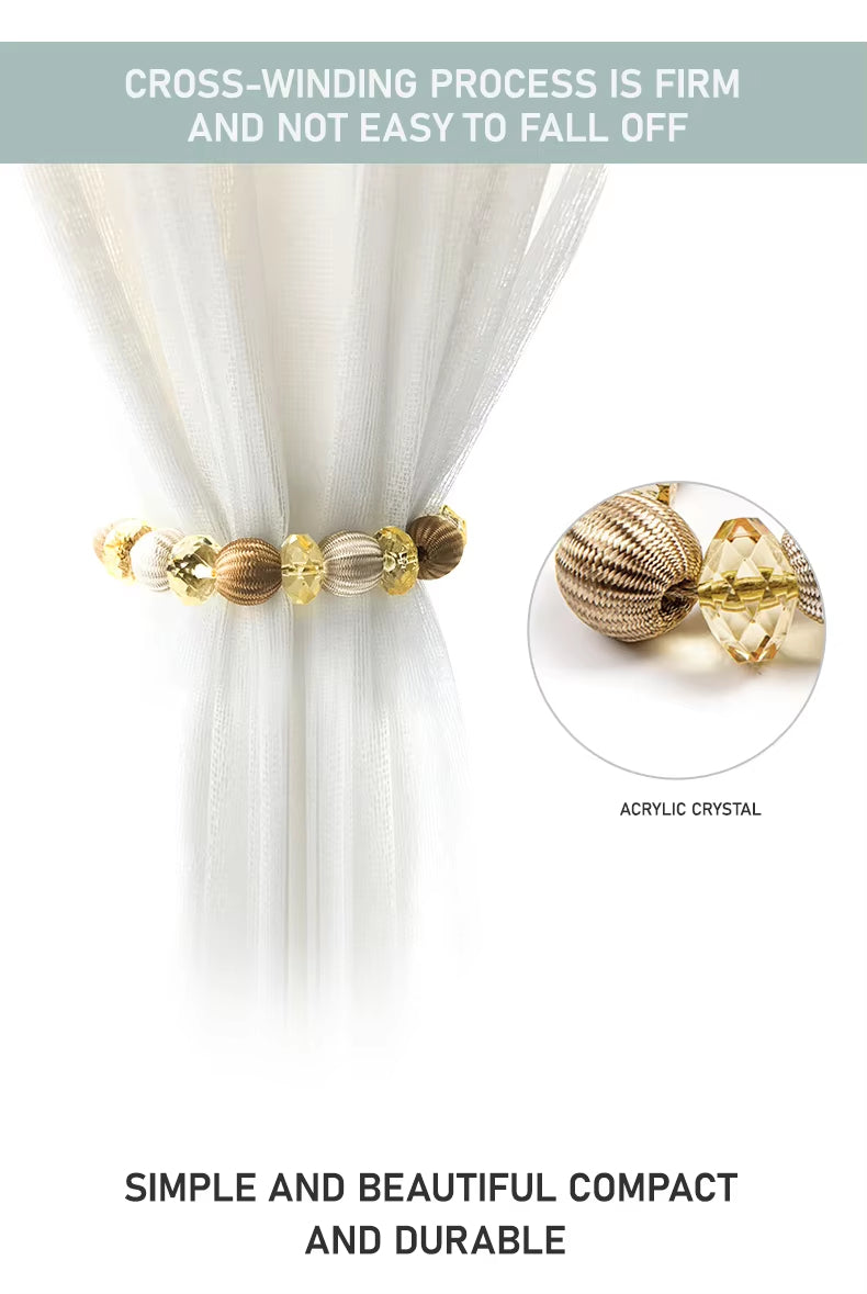 New Style Living Room Decoration 2 Pieces Acrylic Curtain Tie Back Accessories Luxury