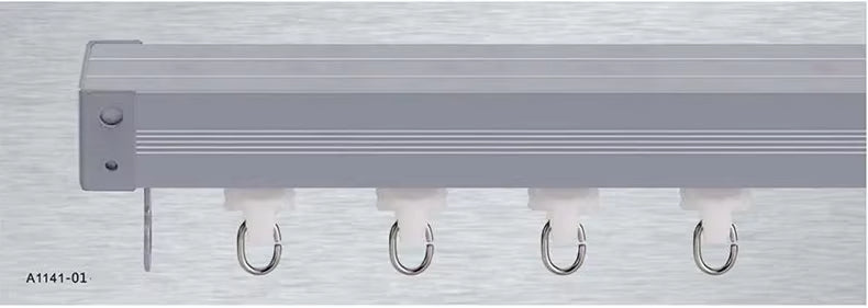 Modern Industrial Style Hospital Curtain Track Smart Curved Aluminium Alloy with Hook Accessories for Home Bathroom