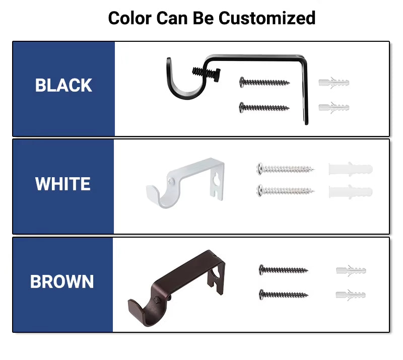 Metal Curtain Rod Bracket Brass Curtain Rod Holder Adjustable Curtain Rod Accessories Bracket Double