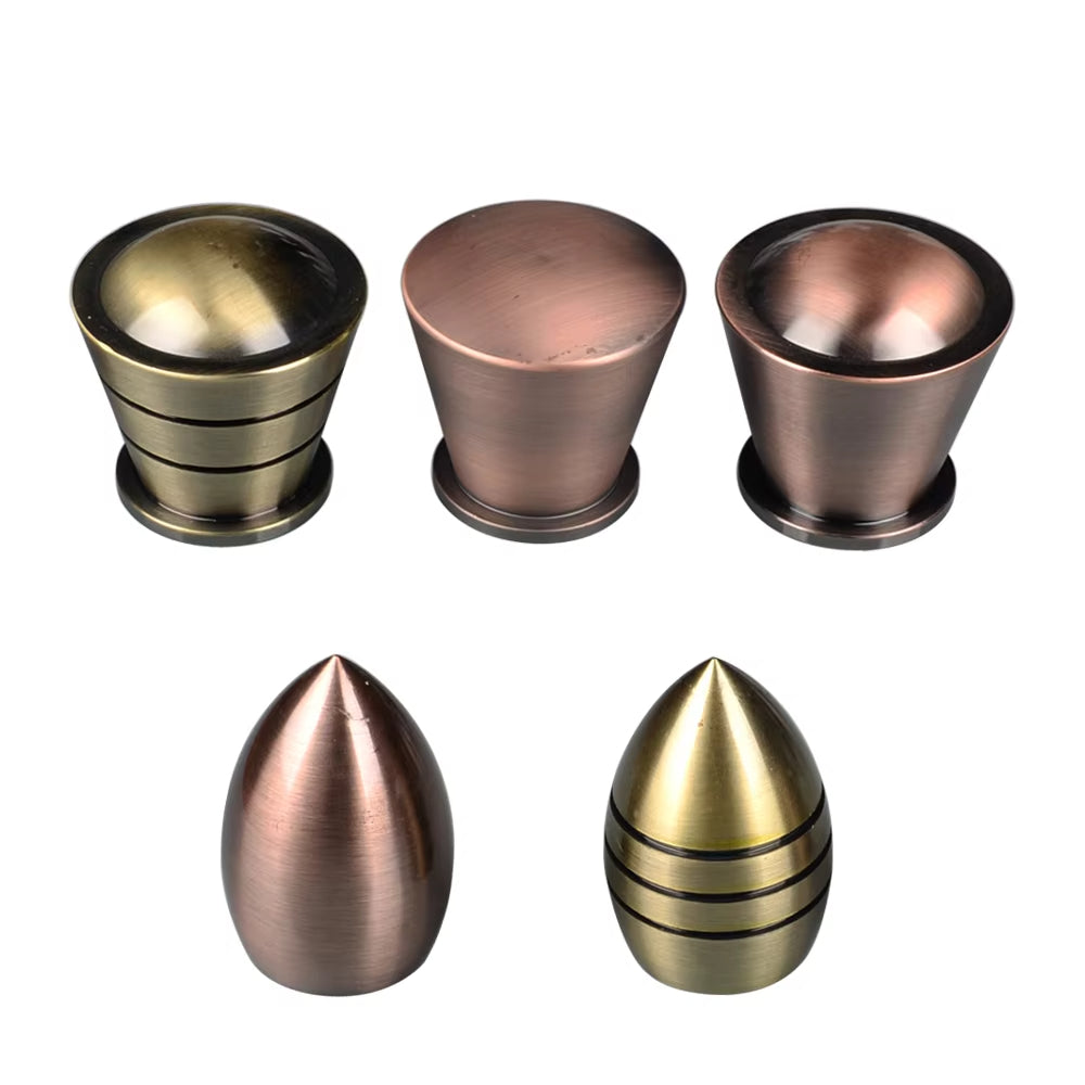 European Style Decorative Finials Decora New Arrivals Luxury Drapery Finials Metal Iron Curtain Rod Finials