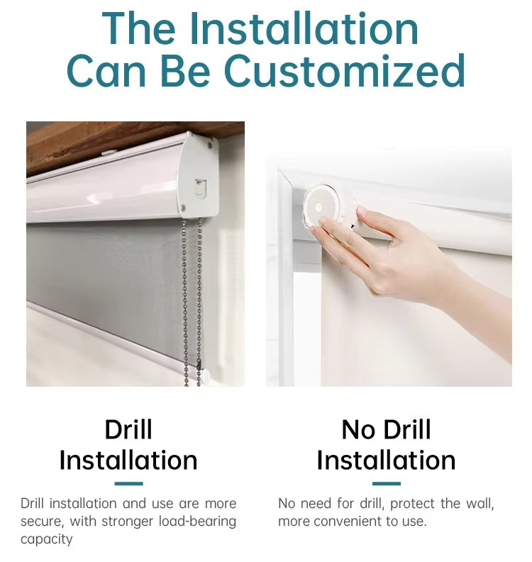 Customized Motorized Remote Roller Blinds Smart Electric Blackout Roller Blinds/Shades Cordless