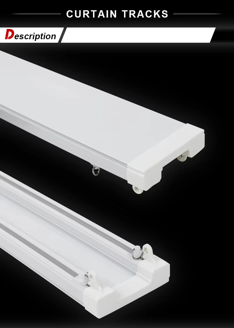 Hotel Ceiling Mounted Hand and Cord Eco-friendly Plastic Pvc Curtain Track Double for Pvc Ceiling
