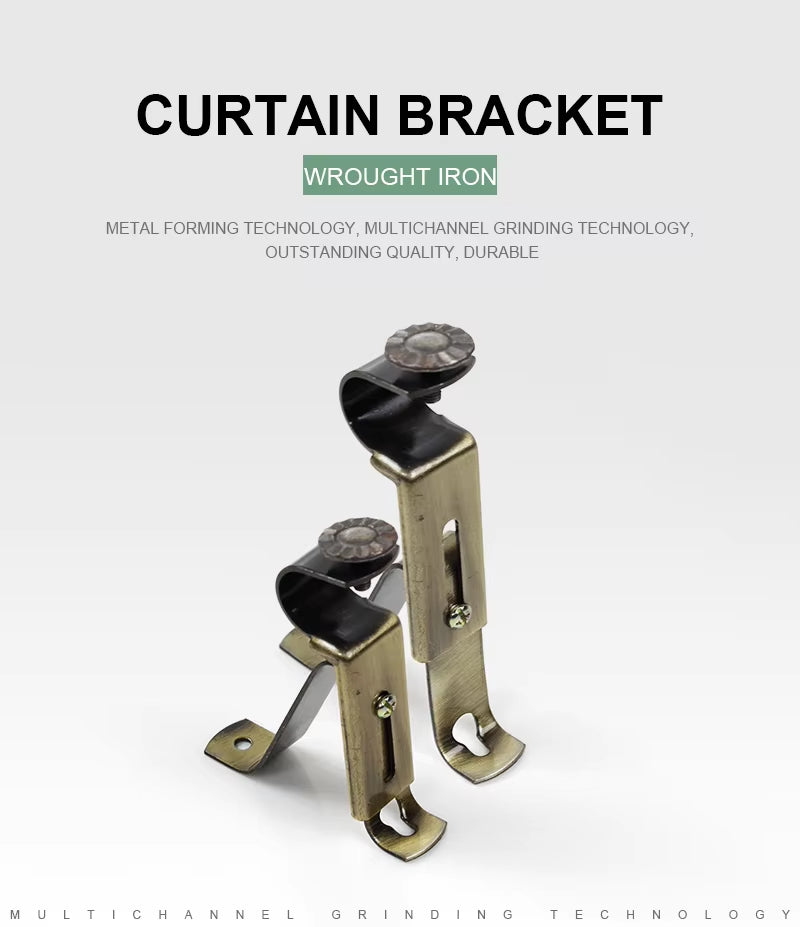 Wholesale Metal 25mm 28mm Curtain Rod Bracket Low Price Single Curtain Pole Bracket